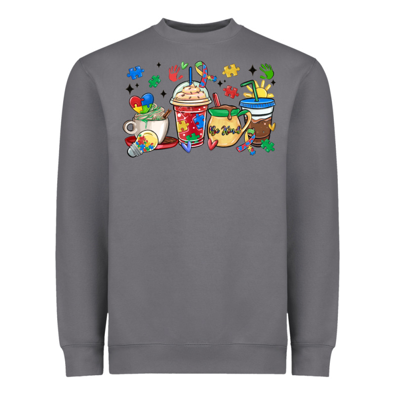 Autism Awareness Day Coffee Cups Heavyweight Sweatshirt by MaliasSmallBusiness | Teevron