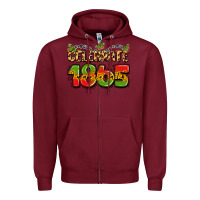 Burgundy celebrate 1865 juneteenth Zipper Hoodie - LillyAllenDesigns