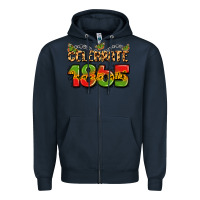 Navy celebrate 1865 juneteenth Zipper Hoodie - LillyAllenDesigns