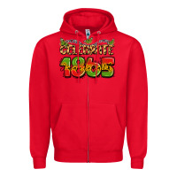 Red celebrate 1865 juneteenth Zipper Hoodie - LillyAllenDesigns