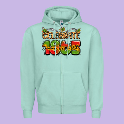 Celebrate 1865 Juneteenth Zipper Hoodie Designed By Lillyallendesigns
