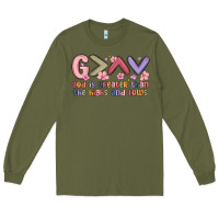 Army Green god is greater than the highs and lows Long Sleeve Tee - MaliasSmallBusiness