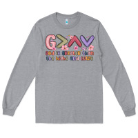 Heather Grey god is greater than the highs and lows Long Sleeve Tee - MaliasSmallBusiness