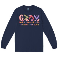 Navy god is greater than the highs and lows Long Sleeve Tee - MaliasSmallBusiness