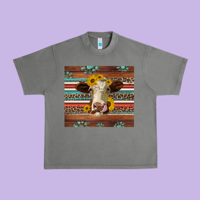 Western Sunflowers Gemstone Heifer Urban Heavy Tee Designed By Jasminsmagicworld