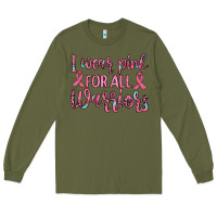 Army Green i wear pink for all warriors Long Sleeve Tee - JahusDesignShop