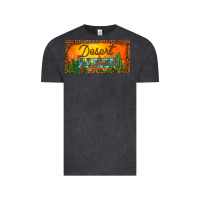 Vintage Black western desert darlin sunset cactus leopard serape   license plate tem Vintage Tee - BarkalooDesign