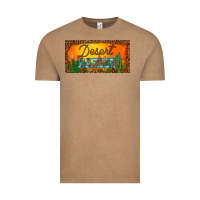 Western Desert Darlin Sunset Cactus Leopard Serape   License Plate Tem Vintage Tee | Teevron