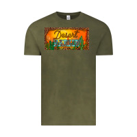 Vintage Olive western desert darlin sunset cactus leopard serape   license plate tem Vintage Tee - BarkalooDesign