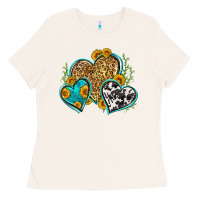 Bone leopard cowhide hearts Ladies Tee - Zillion Design Studio