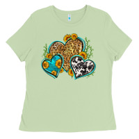 Matcha leopard cowhide hearts Ladies Tee - Zillion Design Studio