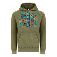 Vintage Olive western gemstone cross sunflowers serape leopard glitter Vintage Hoodie - Artiststas