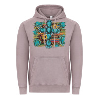 Western Gemstone Cross Sunflowers Serape Leopard Glitter Vintage Hoodie | Teevron