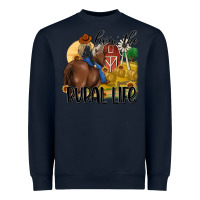 Navy livin the rural life Heavyweight Sweatshirt - MaliasSmallBusiness