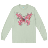 Matcha floral butterfly Long Sleeve Tee - MaliasSmallBusiness