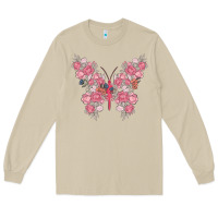 Mushroom floral butterfly Long Sleeve Tee - MaliasSmallBusiness