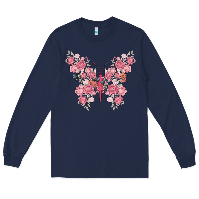 Floral Butterfly Long Sleeve Tee by MaliasSmallBusiness | Teevron