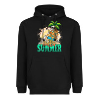 Black Hello summer skeleton Heavyweight Hoodie - NancyCooperArtShop