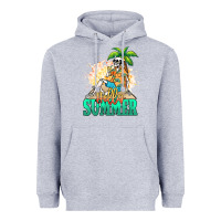 Heather Grey Hello summer skeleton Heavyweight Hoodie - NancyCooperArtShop