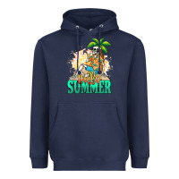 Navy Hello summer skeleton Heavyweight Hoodie - NancyCooperArtShop