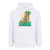 White Hello summer skeleton Heavyweight Hoodie - NancyCooperArtShop