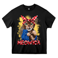 Black Meowica 4th of july Heavy Core Tee - CowGirlArtShop