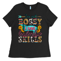 Black i'm not bossy i have leadership skills Ladies Tee - Zillion Design Studio