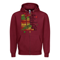 Burgundy inspiring black leaders juneteenth Zipper Hoodie - LillyAllenDesigns
