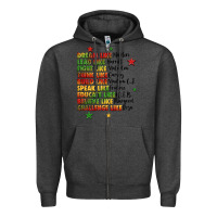 Charcoal Heather inspiring black leaders juneteenth Zipper Hoodie - LillyAllenDesigns