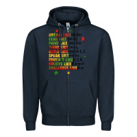 Navy inspiring black leaders juneteenth Zipper Hoodie - LillyAllenDesigns