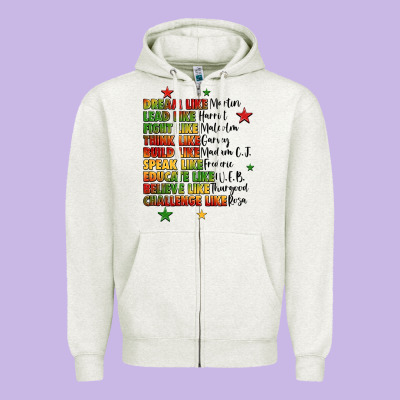 Inspiring Black Leaders Juneteenth Zipper Hoodie Designed By Lillyallendesigns