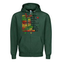 Sports Green inspiring black leaders juneteenth Zipper Hoodie - LillyAllenDesigns