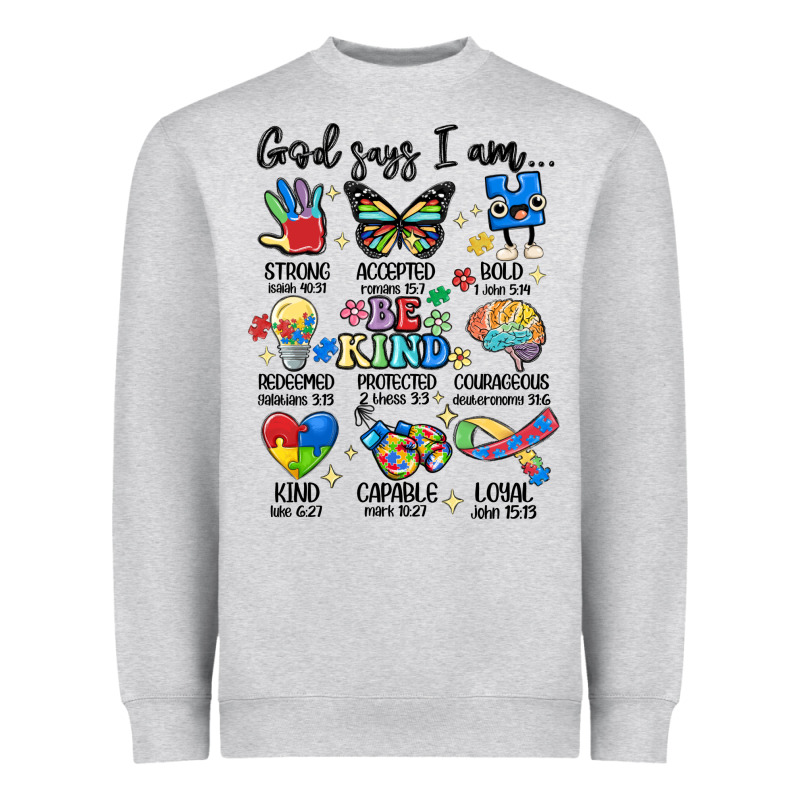 God Says  Am Autism Heavyweight Sweatshirt by MaliasSmallBusiness | Teevron
