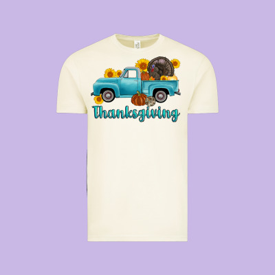 Thanksgiving Truck Turkey Vintage Tee Designed By Adodesignshop