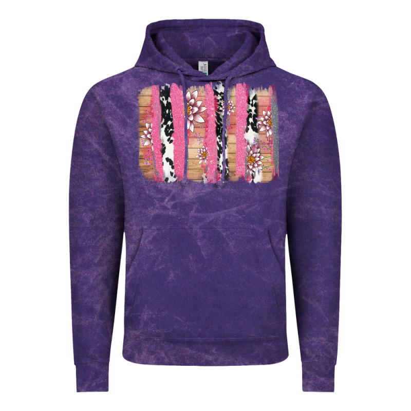 V.d Cow And Lotus Brushstrock Vintage Hoodie by AdoDesignShop | Teevron