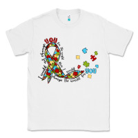 White autism awareness Classic Tee - MaliasSmallBusiness