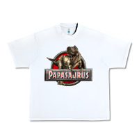White Papasaurus T-Rex Urban Heavy Tee - LillyAllenDesigns