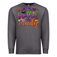 Charcoal Heather Will Trade Brother for Candy Premium Sweatshirt - texasbilliewilder