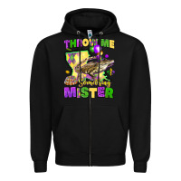 Black throw me something mister louisiana mardi gras Zipper Hoodie - LillyAllenDesigns