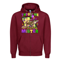Burgundy throw me something mister louisiana mardi gras Zipper Hoodie - LillyAllenDesigns