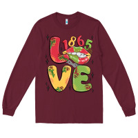 Burgundy love juneteenth lips Long Sleeve Tee - MaliasSmallBusiness
