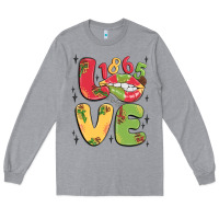 Heather Grey love juneteenth lips Long Sleeve Tee - MaliasSmallBusiness