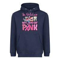 Navy in october we wear pink breast cancer awareness Heavyweight Hoodie - texasbilliewilder
