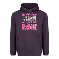 Plum in october we wear pink breast cancer awareness Heavyweight Hoodie - texasbilliewilder