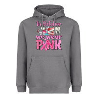 In October We Wear Pink Breast Cancer Awareness Heavyweight Hoodie | Teevron