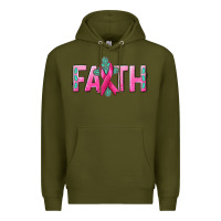 Army Green Cancer Faith with gemstone Premium Hoodie - NancyCooperArtShop