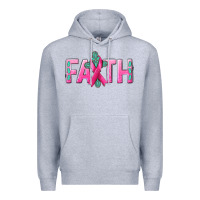 Heather Grey Cancer Faith with gemstone Premium Hoodie - NancyCooperArtShop