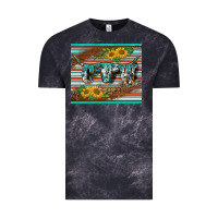 Cloud Black western cow serape leopard sunflowers mousepad Vintage Tee - BarkalooDesign