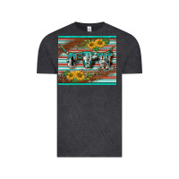Vintage Black western cow serape leopard sunflowers mousepad Vintage Tee - BarkalooDesign