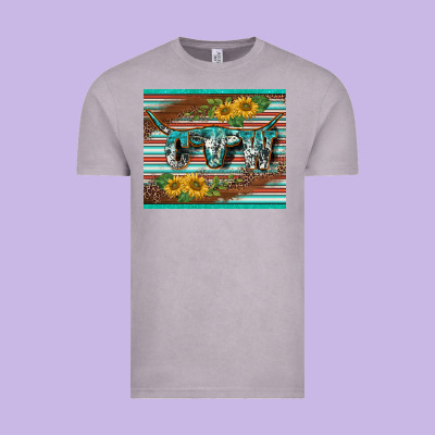 Western Cow Serape Leopard Sunflowers Mousepad Vintage Tee Designed By Barkaloodesign